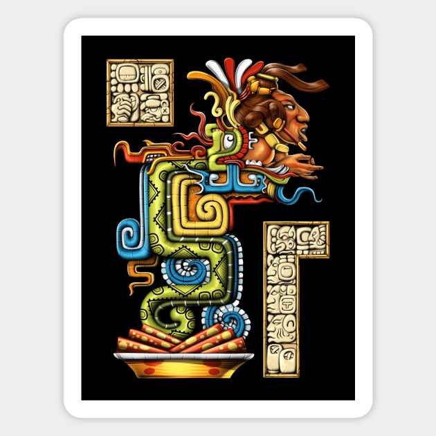 Mayan Vision Serpent Magnet by underheaven